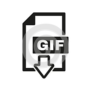 The GIF icon. File format symbol. Flat