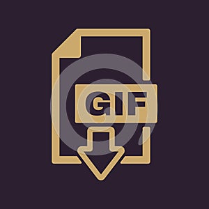 The GIF icon. File format symbol. Flat