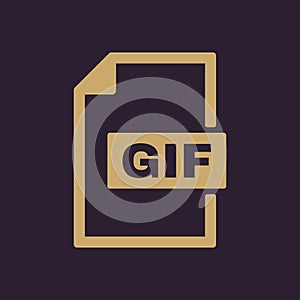 The GIF icon. File format symbol. Flat