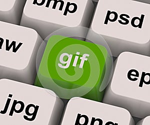 Gif Key Shows Image Format For Internet Pictures photo
