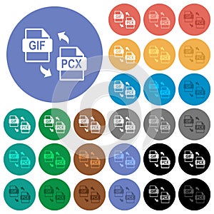 GIF PCX file conversion round flat multi colored icons