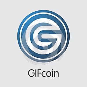 Gifcoin Cryptocurrency Coin. Vector Colored Logo of GIF. photo