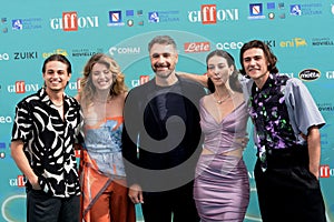 Enea Barozzi, Fiorenza D'Antonio, Raoul Bova, Chiara Bordi and Vittorio MagazzÃÂ¹ at Giffoni Film Festival 2023.