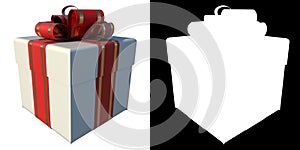 Gift 3-white background alpha png 3D Rendering Ilustracion 3D