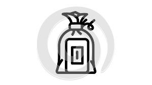 gift bag soap line icon animation