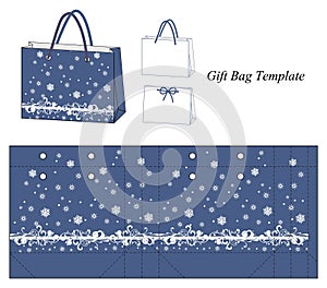 Gift bag template, Holiday and winter design