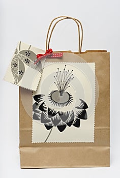 Gift bag on white background