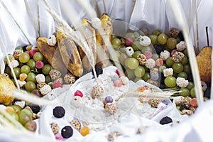 Gift basket of colorful flowers