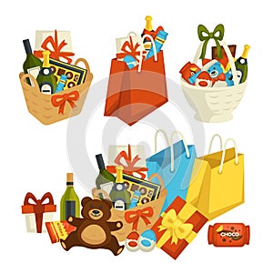 Gift basket with food, special occasion to celebrate