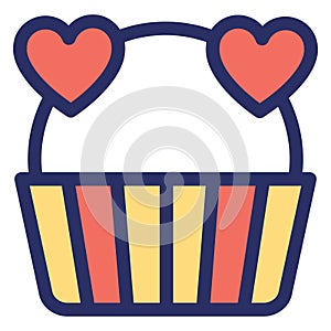 Gift basket, gift hamper Isolated Vector icon which can easily modify or edit