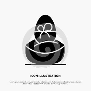 Gift, Boiled, Easter, Egg, Food solid Glyph Icon vector