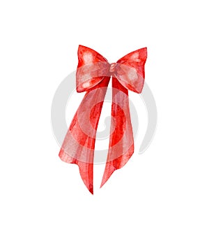 Gift, bow, packaging. Watercolor clipart. Handmade. Gift for Valentine's Day or Mother's Day, birthday.