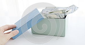 With Banknote Of Dolla and hand