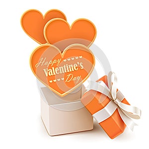 Gift box with big hearts