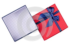 Gift box with blue bow