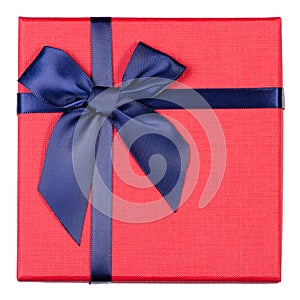 Gift box with blue bow