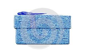 Gift Box  blue color on White background,Clipping path photo