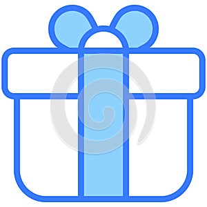 Gift box blue line icon, Black Friday glyph style store or market shopping commerce, shop sale icon design
