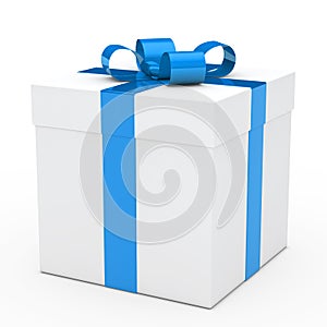 Gift box blue ribbon