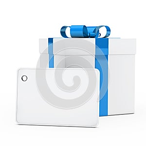 Gift box blue ribbon