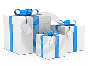 Gift box blue ribbon