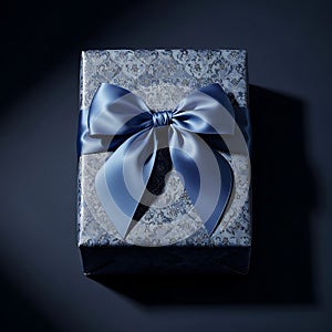 Gift Box with Blue Ribbon