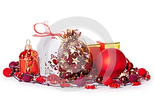 Gift box bow christmas balls