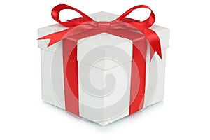 Gift box bow Christmas gifts birthday Valentines day isolated on