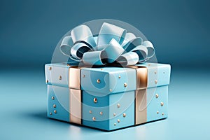 Gift box with a bow on a close-up background