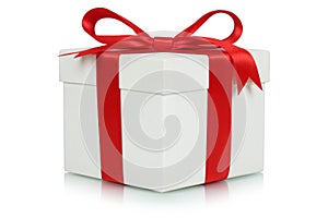 Gift box with bow for gifts on Christmas, birthday or Valentines