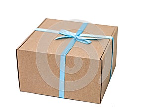 Gift box with bow isolated on white background