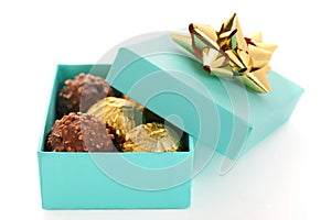 Gift box with chocolate truffle