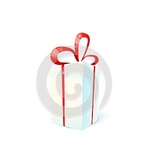 Gift box. Christmas present. Surprise flat concept