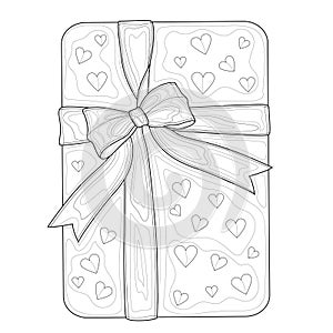 Gift box.Coloring book antistress for children and adults