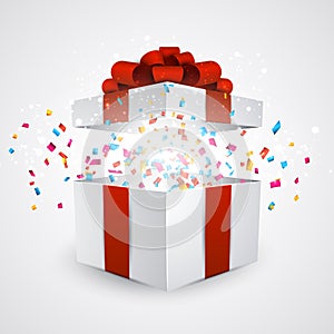 Gift box with confetti