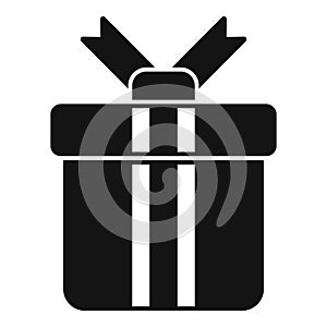 Gift box design icon simple vector. Closed offer