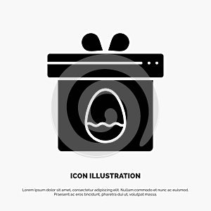 Gift, Box, Egg, Easter solid Glyph Icon vector