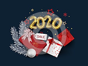 Gift box elements for promotion banner artwork greeting cards xmas symbol party winter holidays and Christmas holidays Isolated