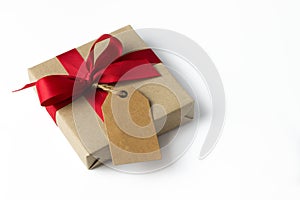 Gift box with empty tag