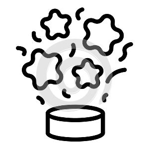 Gift box explodes icon outline vector. Event vip