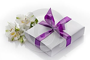 Gift box and flowers