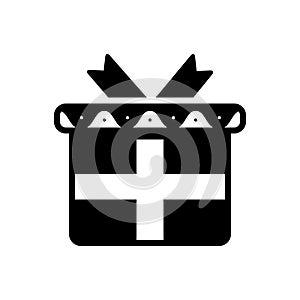 Black solid icon for Gift box, present and surprise