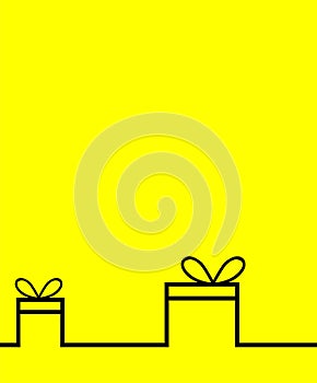 Gift box graphic contour icon,