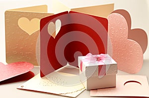 The gift box on greeting card for celebration events