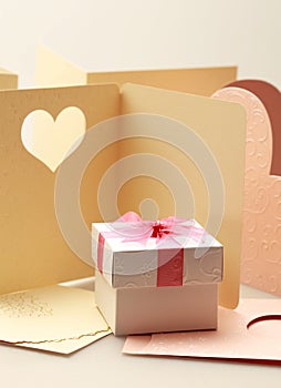 The gift box on greeting card for celebration events