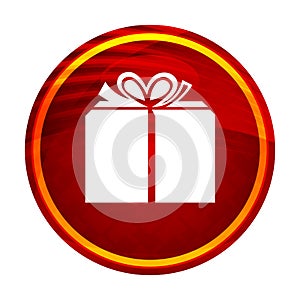 Gift box icon creative red round button illustration design