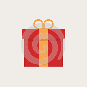 Gift box icon, modern minimal flat design style, vector illustration