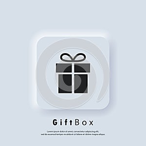 Gift box icon. Party and celebration concept. Surprise and birthday items, gift, present, ribbon, small and big boxes. Vector.