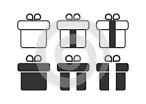 Gift box icon. Present package symbol. Sign birhtday vector