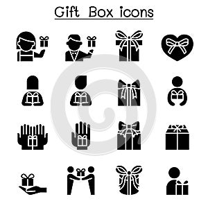 Gift box icon set